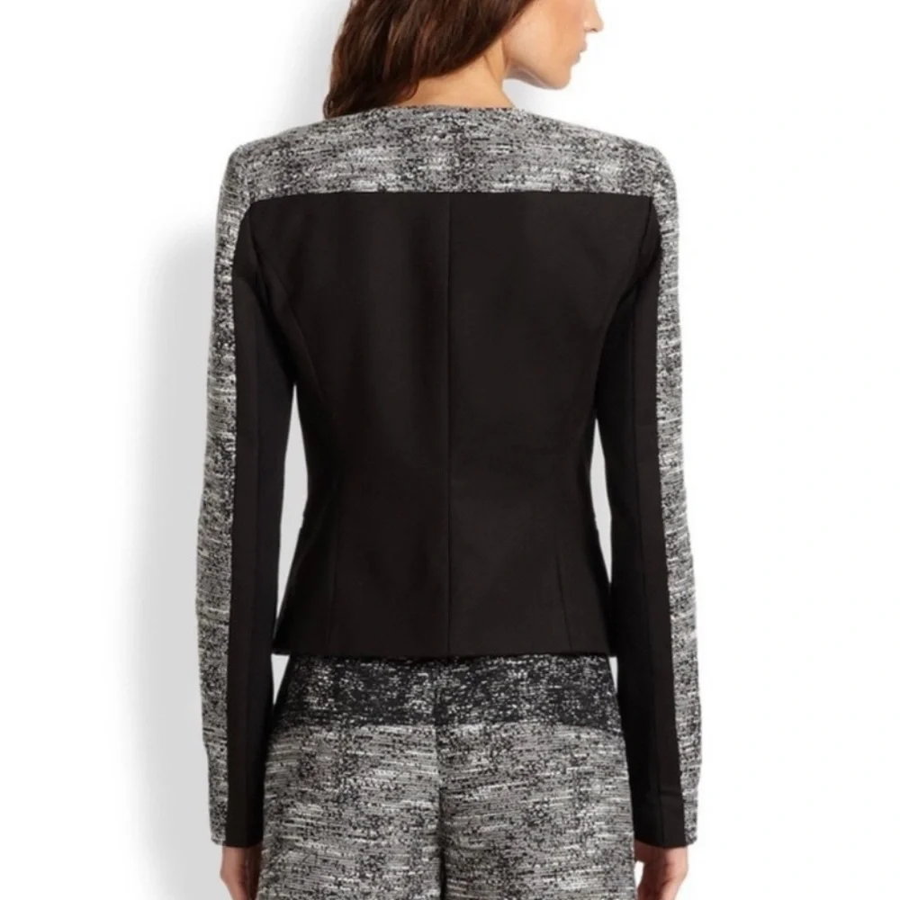 BCBG Black Tweed Color Block Blazer - Picture 2 of 8